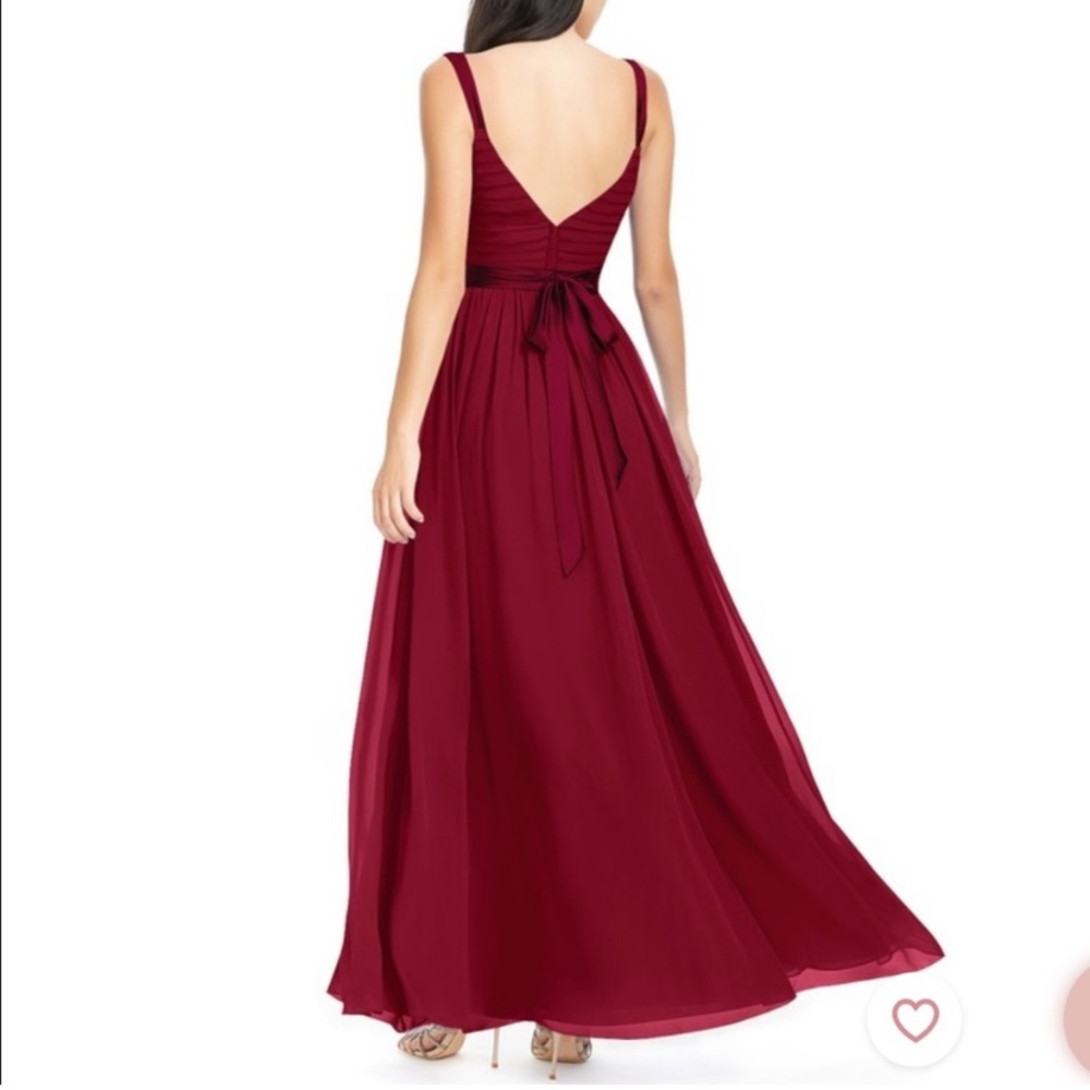 Azazie Leanna Burgundy Dress - Picture 2 of 10